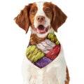 Colorful Wool Yarns Print Dog Bandana