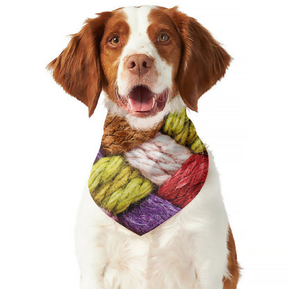 Colorful Wool Yarns Print Dog Bandana