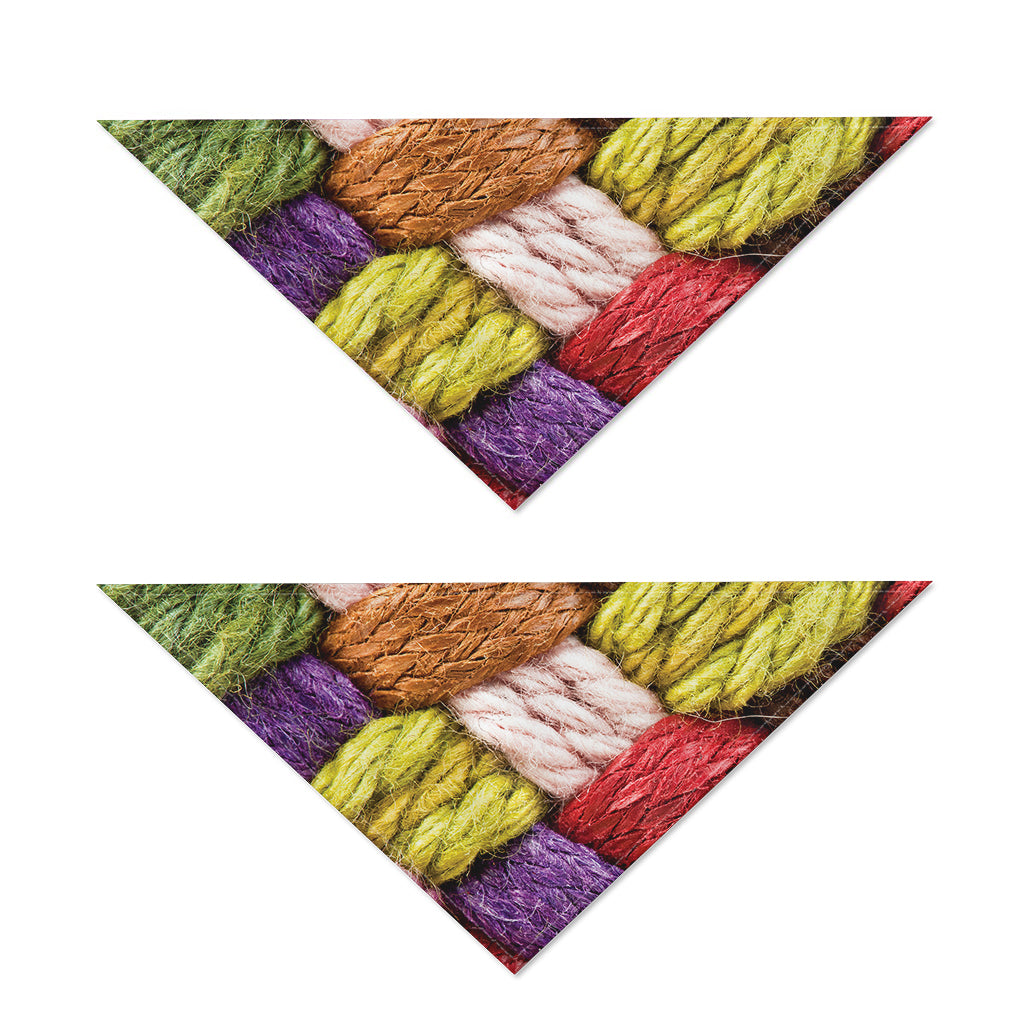 Colorful Wool Yarns Print Dog Bandana