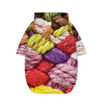 Colorful Wool Yarns Print Dog Zip Up Hoodie