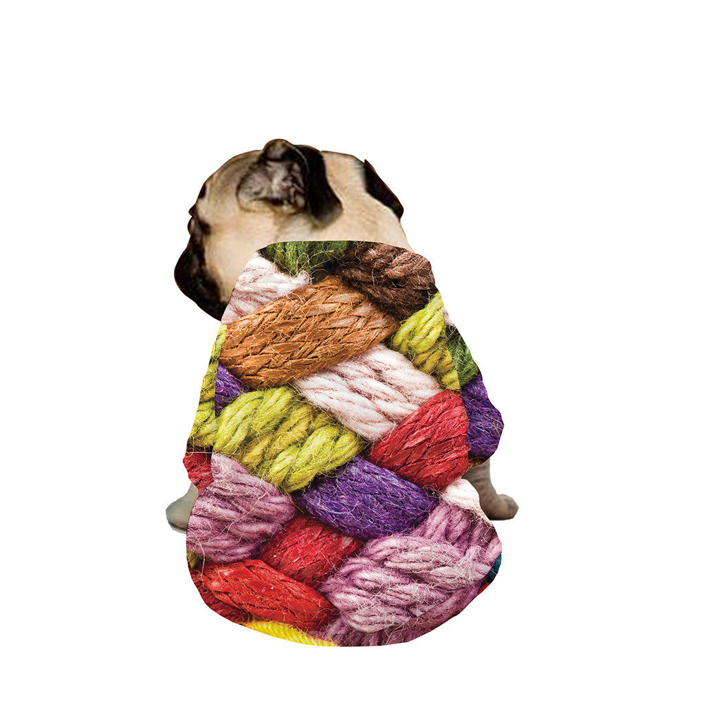 Colorful Wool Yarns Print Dog Zip Up Jacket