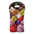 Colorful Wool Yarns Print Double Neoprene Wine Tote
