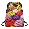 Colorful Wool Yarns Print Drawstring Backpack