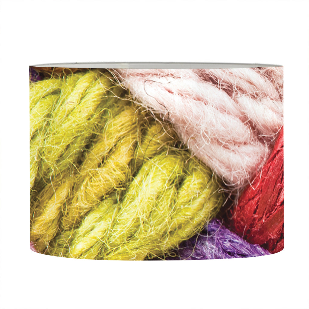 Colorful Wool Yarns Print Drum Lamp Shade