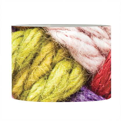 Colorful Wool Yarns Print Drum Lamp Shade