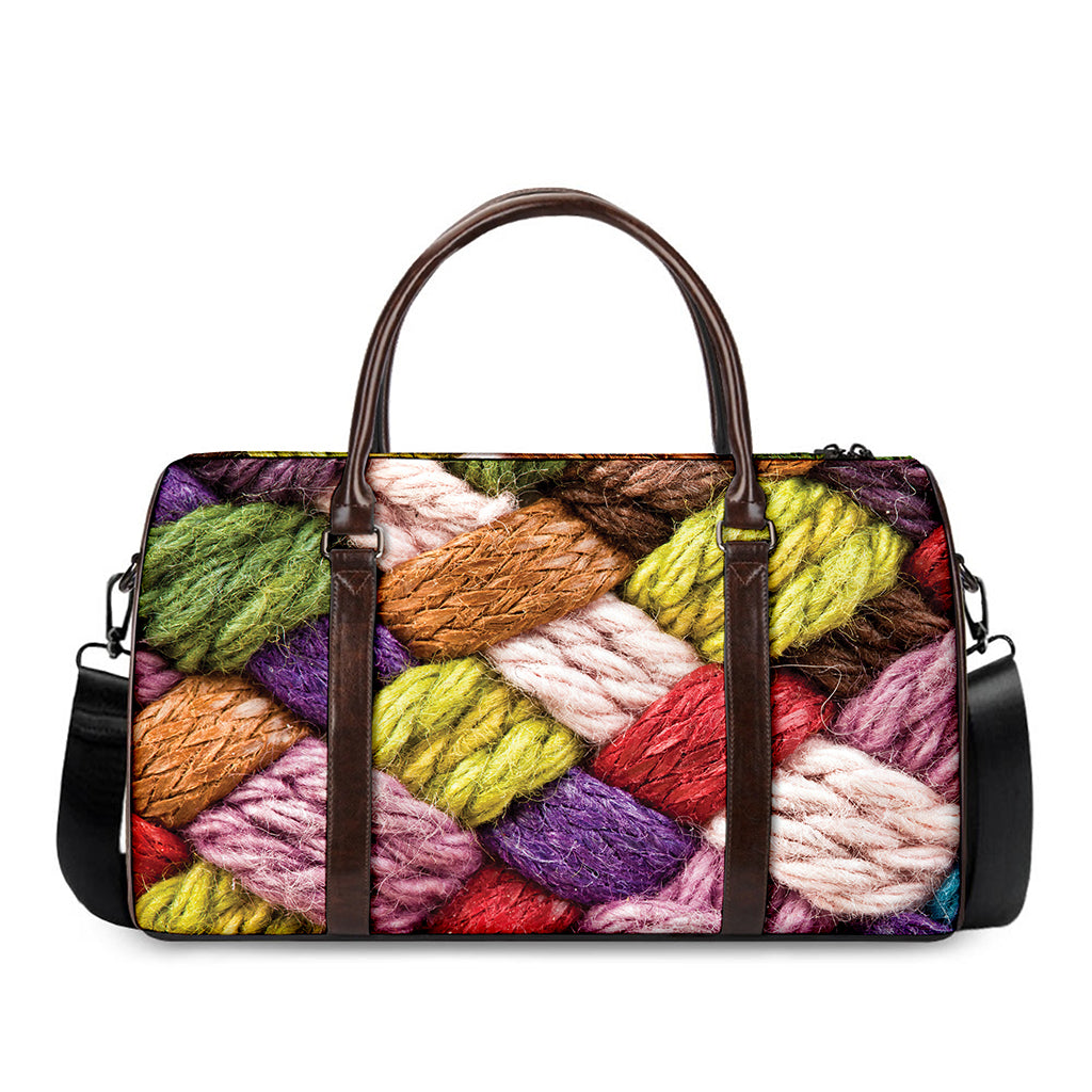 Colorful Wool Yarns Print Duffle Bag