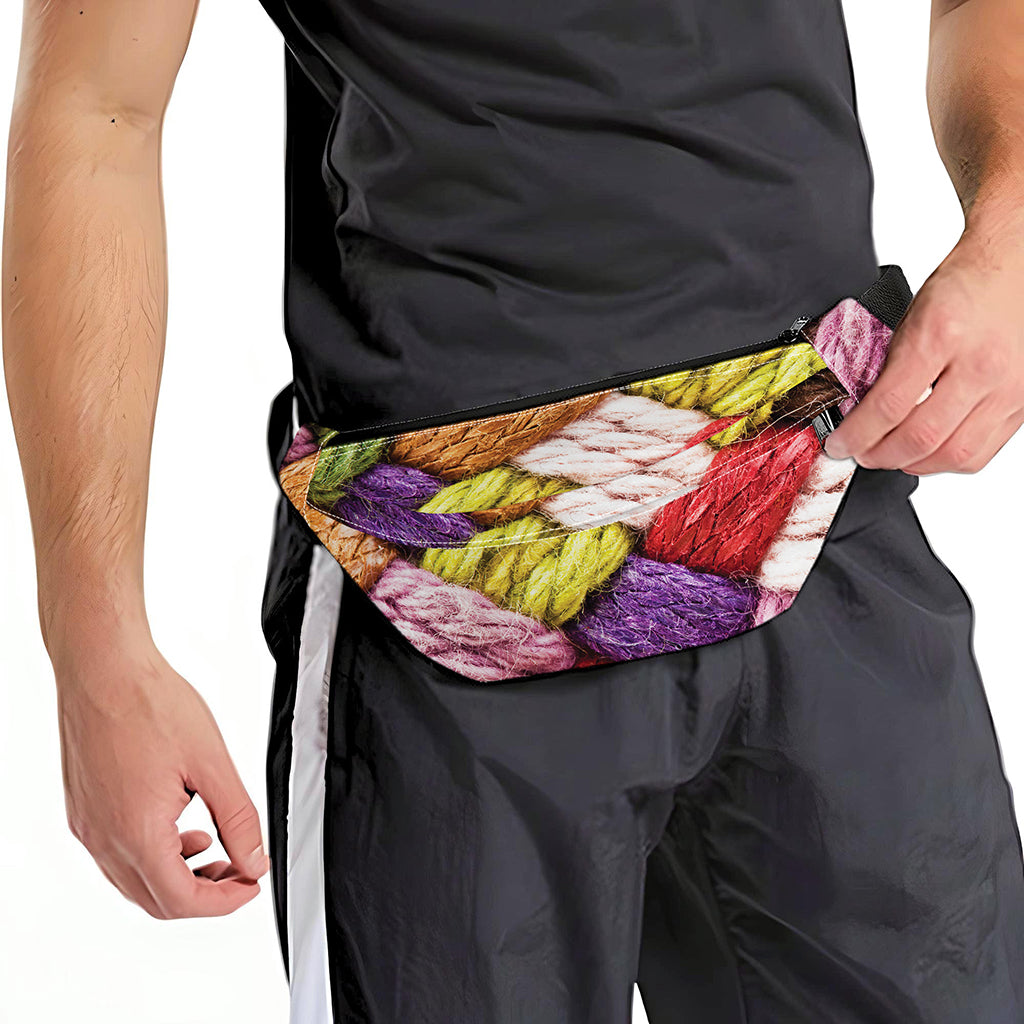Colorful Wool Yarns Print Fanny Pack