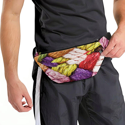 Colorful Wool Yarns Print Fanny Pack