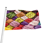 Colorful Wool Yarns Print Flag