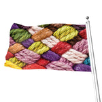 Colorful Wool Yarns Print Flag