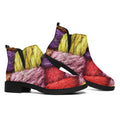 Colorful Wool Yarns Print Flat Ankle Boots