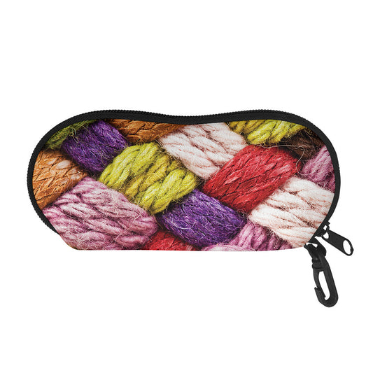 Colorful Wool Yarns Print Glasses Case