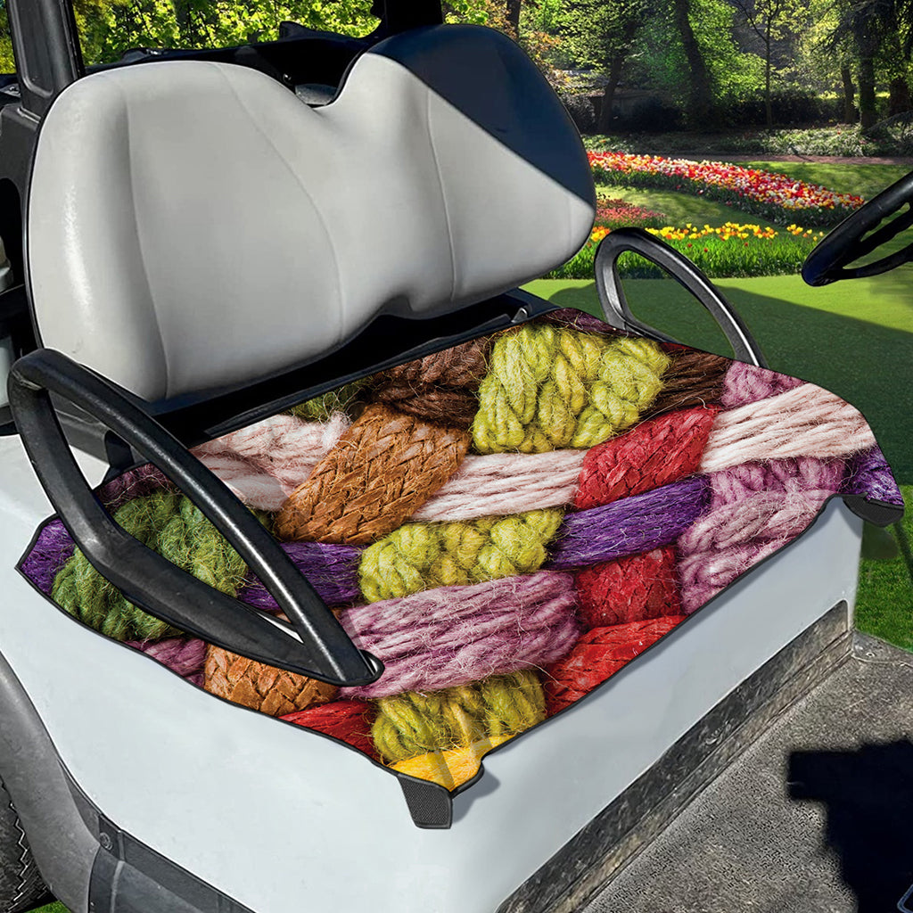 Colorful Wool Yarns Print Golf Cart Seat Cover