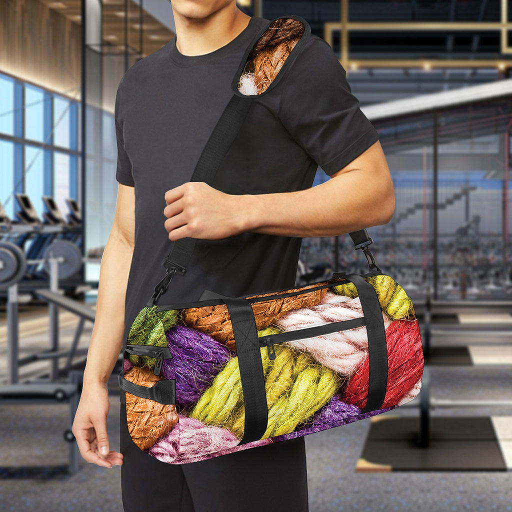 Colorful Wool Yarns Print Gym Bag