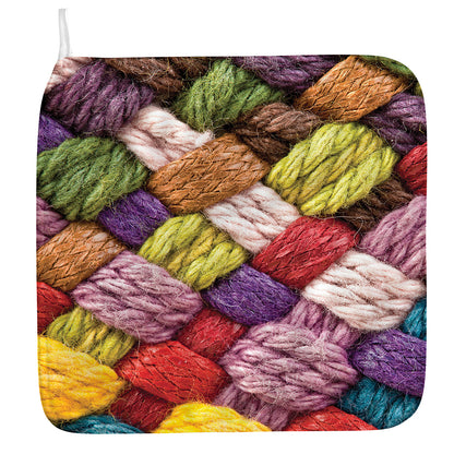 Colorful Wool Yarns Print Hand Towel