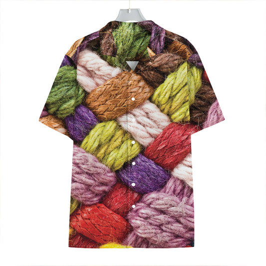 Colorful Wool Yarns Print Hawaiian Shirt