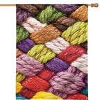 Colorful Wool Yarns Print House Flag