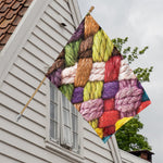 Colorful Wool Yarns Print House Flag