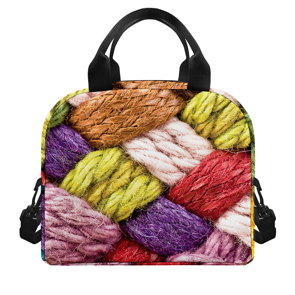 Colorful Wool Yarns Print Insulated Lunch Bag