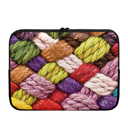 Colorful Wool Yarns Print Laptop Sleeve