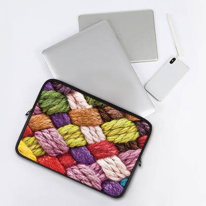 Colorful Wool Yarns Print Laptop Sleeve
