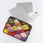 Colorful Wool Yarns Print Laptop Sleeve