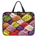 Colorful Wool Yarns Print Laptop Sleeve With Handle