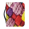 Colorful Wool Yarns Print Leather Bible Cover