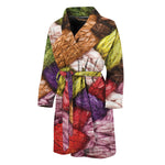 Colorful Wool Yarns Print Men's Bathrobe
