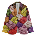 Colorful Wool Yarns Print Men's Blazer