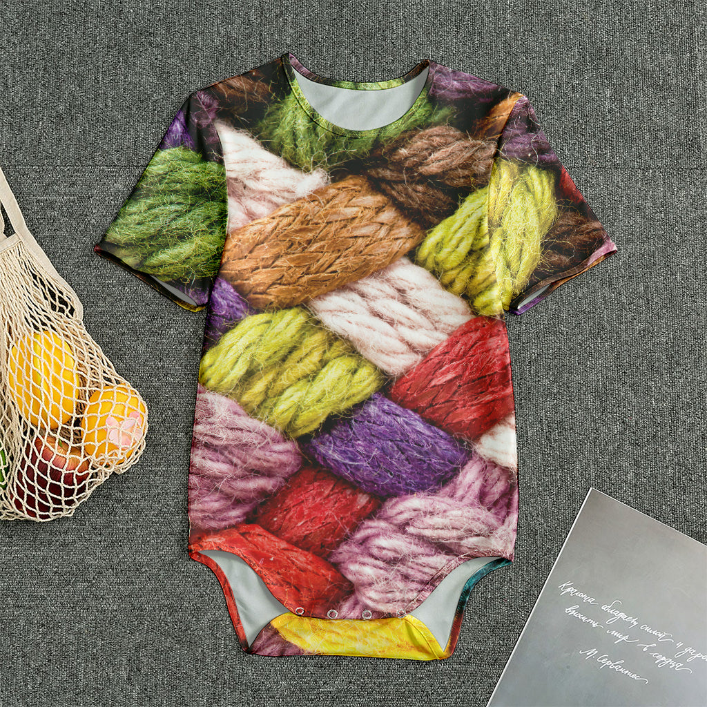 Colorful Wool Yarns Print Men's Bodysuit
