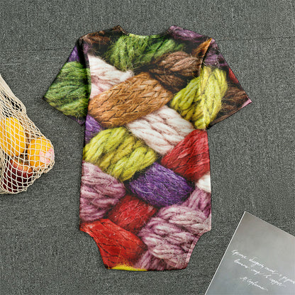 Colorful Wool Yarns Print Men's Bodysuit