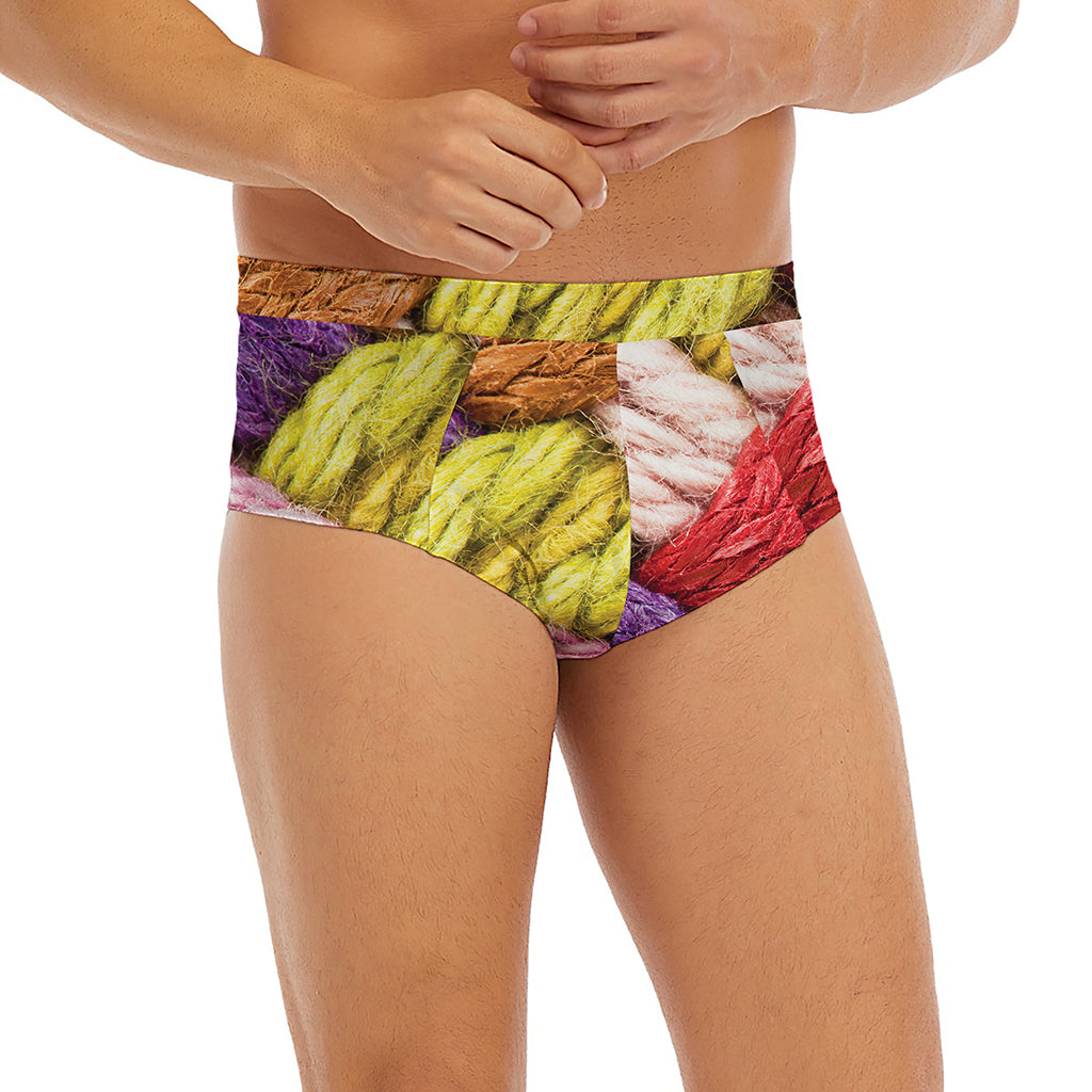 Colorful Wool Yarns Print Men's Briefs