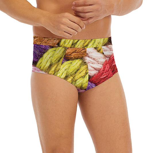 Colorful Wool Yarns Print Men's Briefs