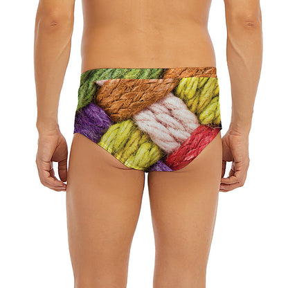 Colorful Wool Yarns Print Men's Briefs