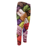 Colorful Wool Yarns Print Men's Compression Pants