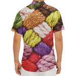 Colorful Wool Yarns Print Men's Deep V-Neck Shirt
