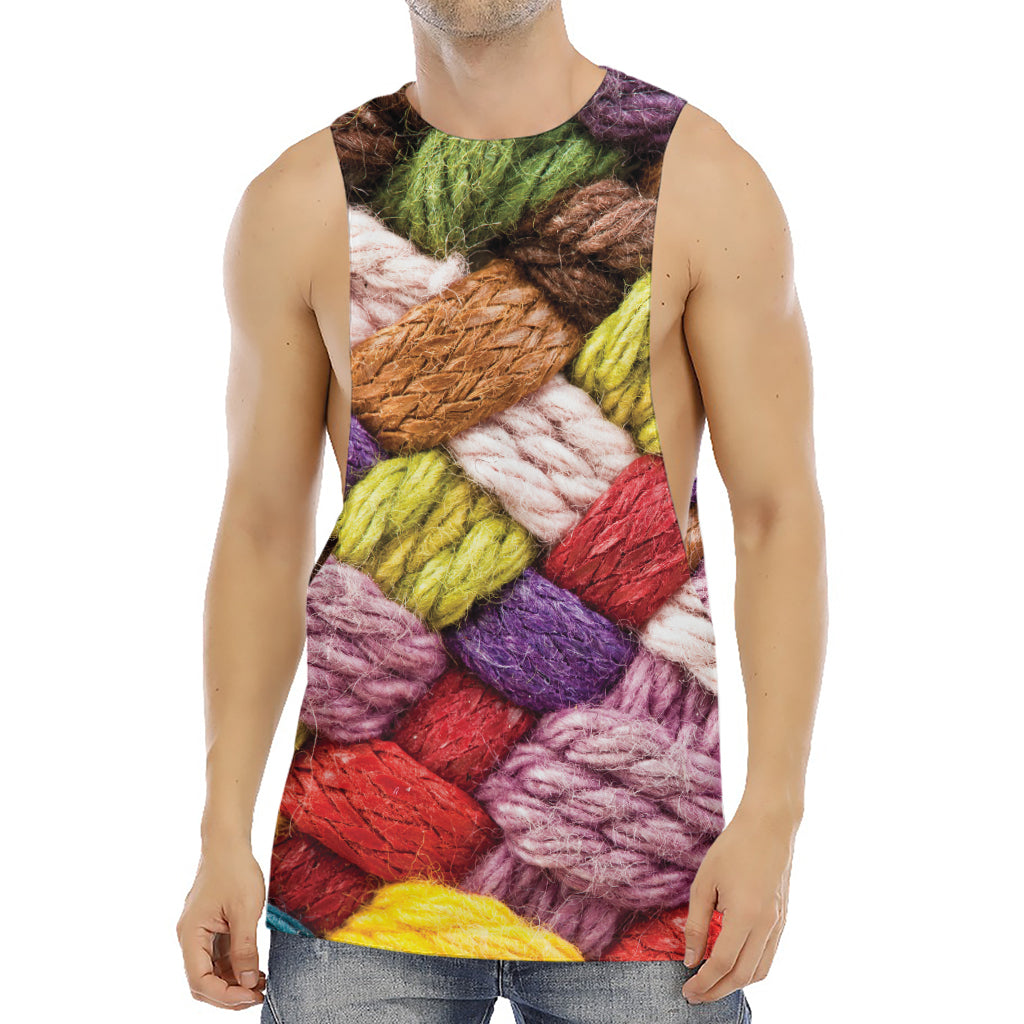 Colorful Wool Yarns Print Men's Muscle Tank Top