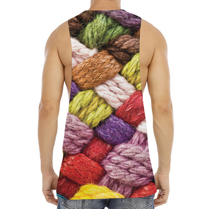 Colorful Wool Yarns Print Men's Muscle Tank Top