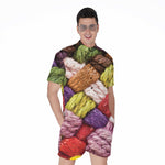 Colorful Wool Yarns Print Men's Rompers