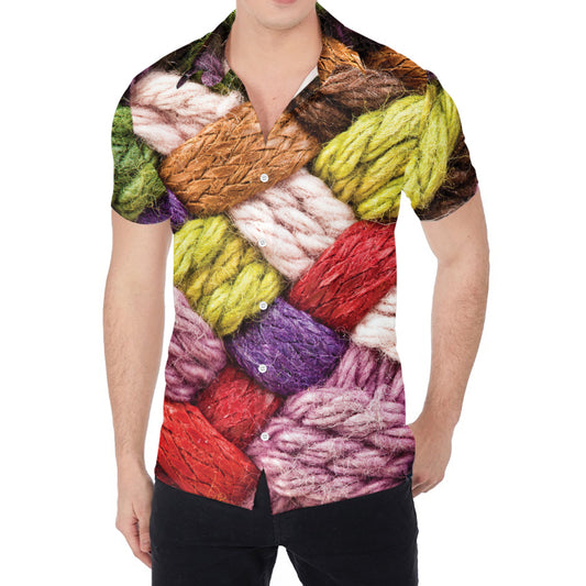 Colorful Wool Yarns Print Men's Shirt