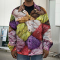 Colorful Wool Yarns Print Men's Shirt Jacket