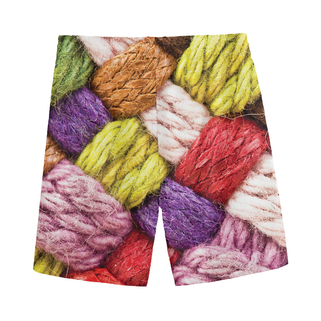 Colorful Wool Yarns Print Men's Sports Shorts