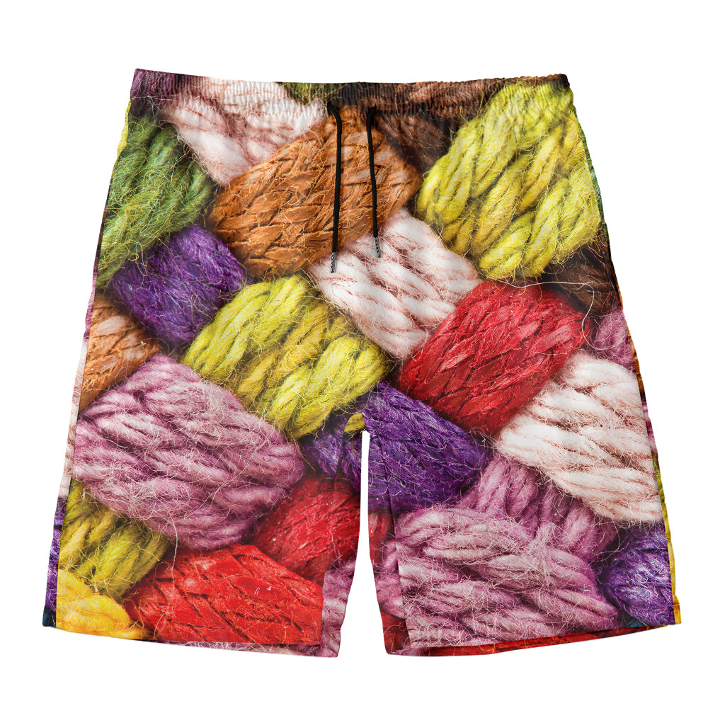 Colorful Wool Yarns Print Men's Swim Trunks