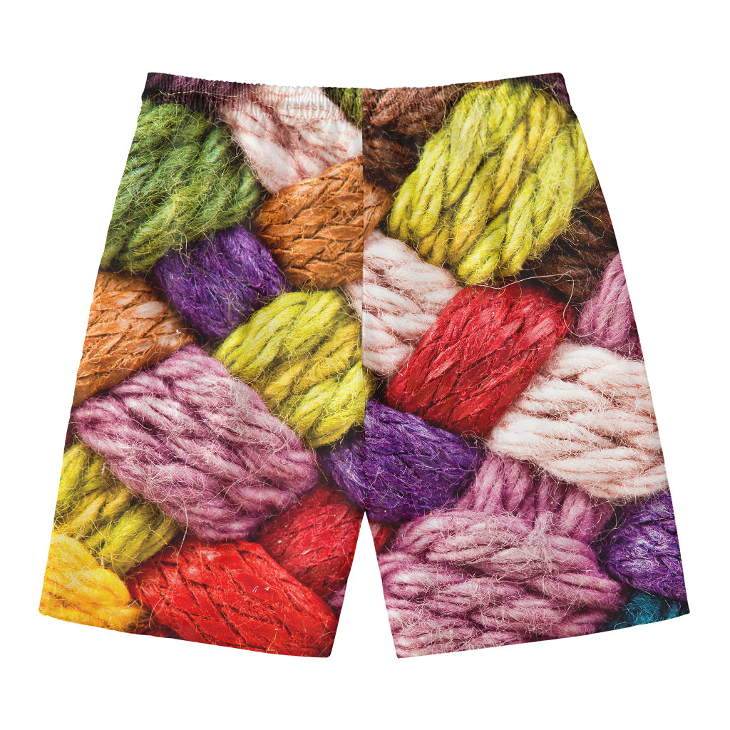 Colorful Wool Yarns Print Men's Swim Trunks