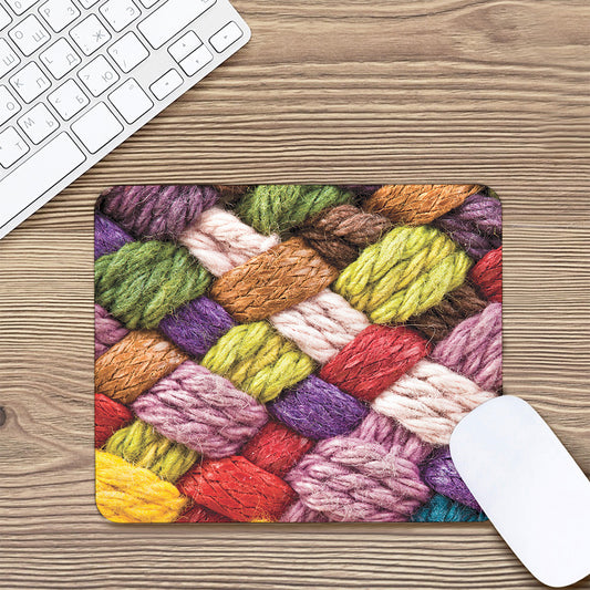Colorful Wool Yarns Print Mouse Pad