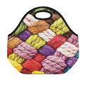 Colorful Wool Yarns Print Neoprene Lunch Bag