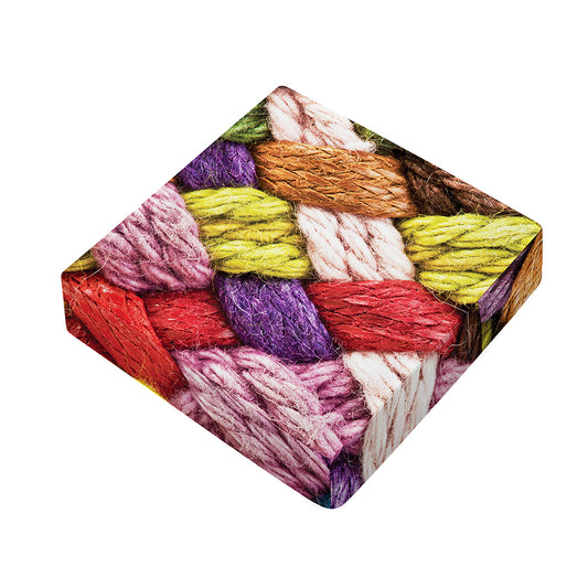 Colorful Wool Yarns Print Outdoor Seat Cushion Cover