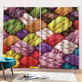 Colorful Wool Yarns Print Pencil Pleat Curtains