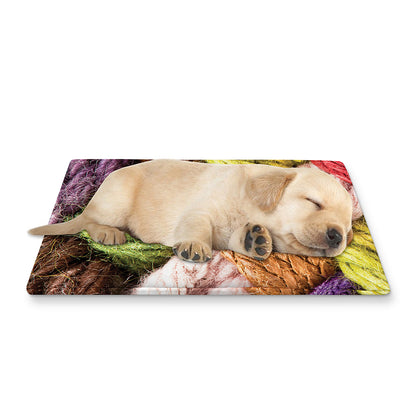 Colorful Wool Yarns Print Pet Cooling Mat Cover